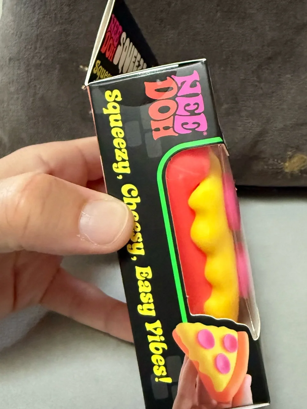 Nee Doh Squeezza Yellow & Pink Pizza Slice Soft Doh Squishy Toy